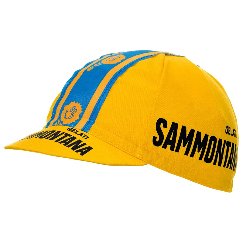 

Sammontana Retro Cycling Caps Yellow Bike Hat One Size Fits Most