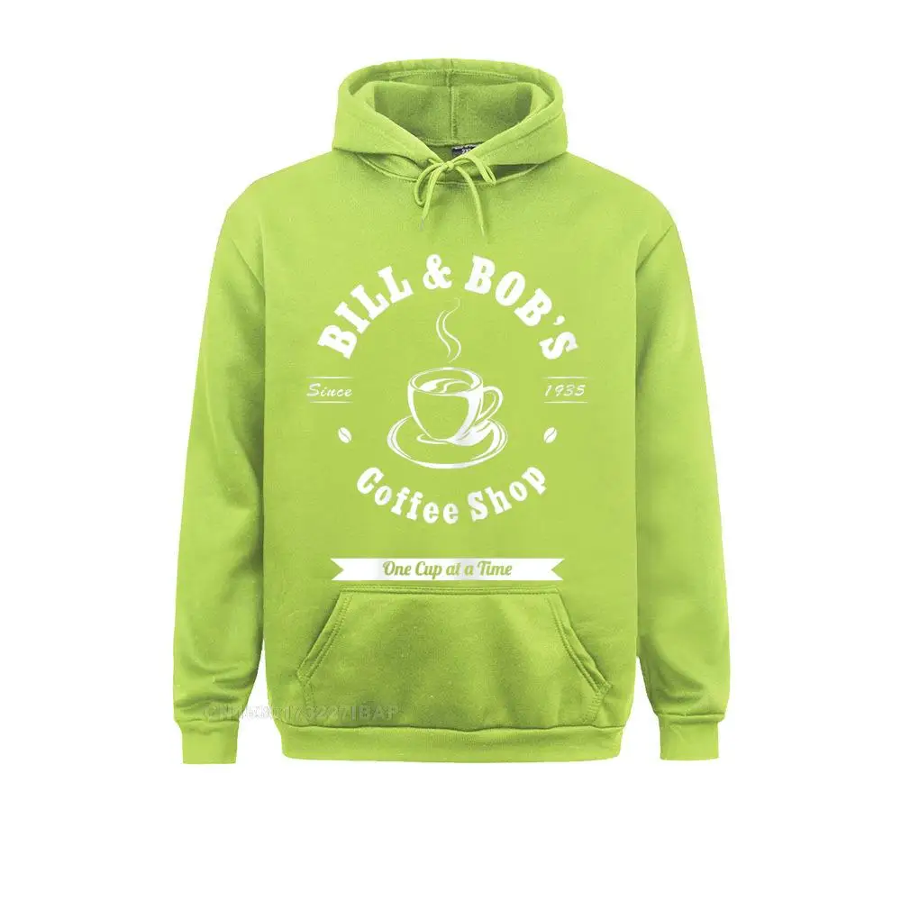 Womens Bill and Bob's Coffee Shop Sober Gift Hoodie Hoodies Hip Hop Printed Long Sleeve Men Sweatshirts Customized Sportswears