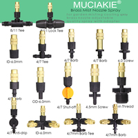 MUCIAKIE 16 Types of Adjustable Brass Nozzle Garden Watering Irrigation Spray Cooling Parts Copper Sprinkler with Connector