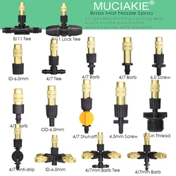 MUCIAKIE 16 Types of Adjustable Brass Nozzle Garden Watering Irrigation Spray Cooling Parts Copper Sprinkler with Connector