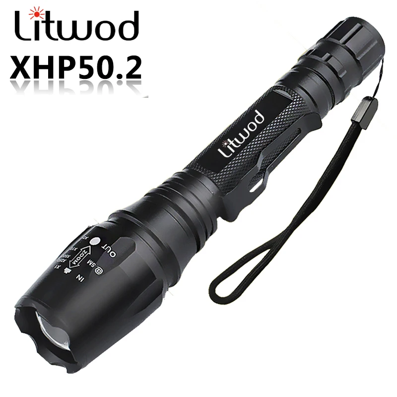 Outdoor Portable XHP50.2 Camping Light Torch Led Flashlight Sport Bulbs Aluminum 8000 Lumen Outdoor Rechargeable Adjustable 10W