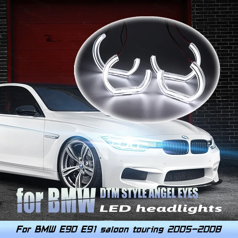 

Cut Style Ring DTM U Shape Light White LED Angel Eyes Kit Day Light for BMW E90 E91 Saloon Touring 05-08 halogen Headlight