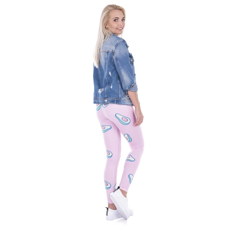 DeanFire Super Soft Stretch Leggings AVOCADO PINK 3d Print Fitness Legging Sexy Silm legins Calças de Cintura Alta Mulheres Calças