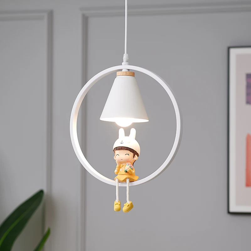 

Nordic Circle Children's Room pendant lights bedroom bedside balcony stair living room modern hanging single lamps fixtures