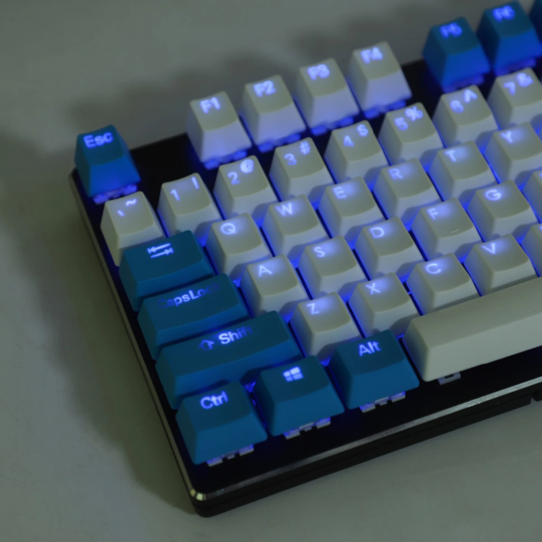 OEM Profile 108 Key Top Printed Double Shot PBT Shine Through Translucent GK61 Keycaps For Mechanical Keyboard GMMK 87