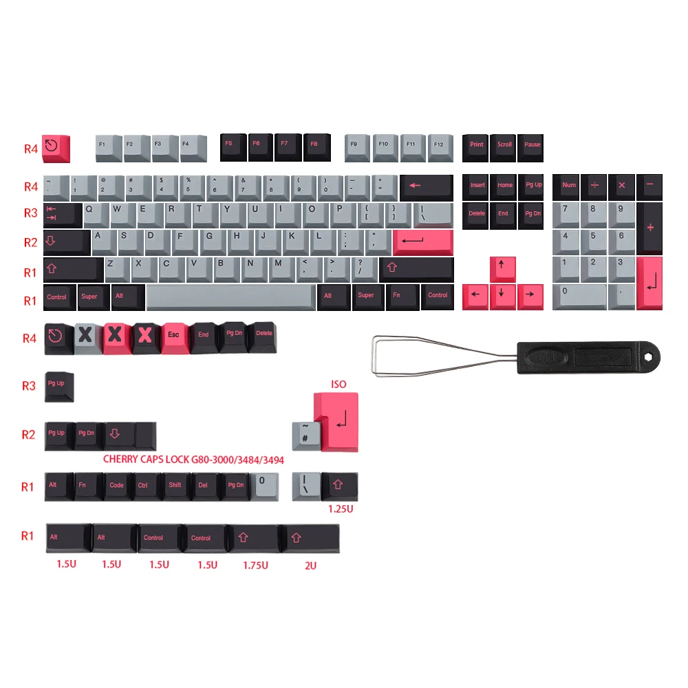 

GMK-KEY 8008 Keycap Cherry Profile PBT Keycaps For ID60/GK61 64 68/71/75/84/87/96/980/108 Mechanical Keyboard Dye Sub Key Cap