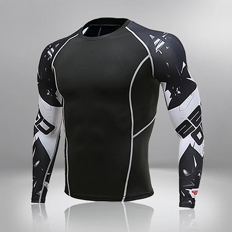 Long Sleeve Sport Shirt Men Fitness T Shirt Gym Tshirt Sportswear Running Quick Dry Compression Shirt Workout Sport Top