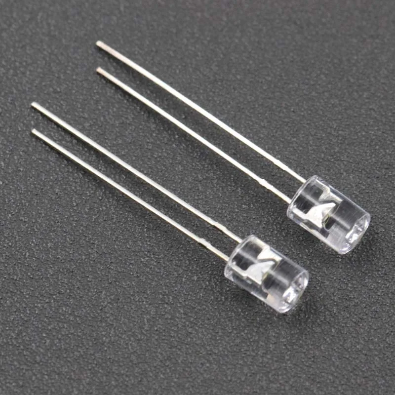 1000PCS 5mm Flat Top Transparent Long Leg White Warm Red Blue Green Yellow Light-Emitting Diode LED