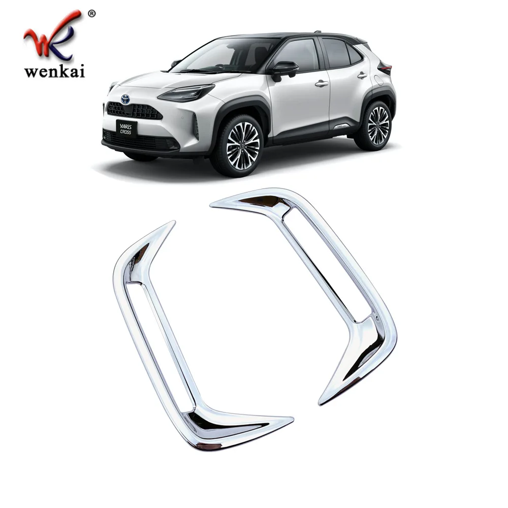 Car Styling Accessories For Toyota Yaris Cross 2020 2021 Rear Bumper Protector Frame Sticker Fog Lamp Cover ABS Chrome