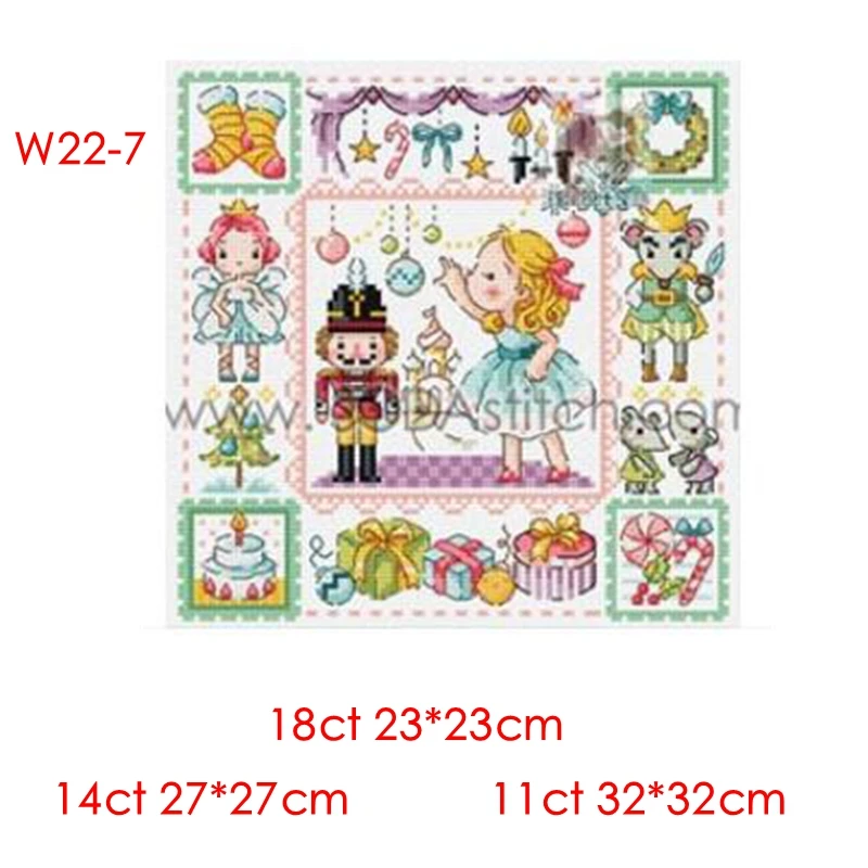 Cross Stitch Set 100% Cotton 11ct Printed Linen Decorative Picture, Soda Series Nutcracker Figure