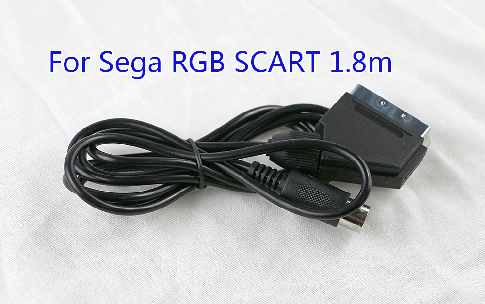 1 pz c-pin nero RGB Scart linea dati 1.8m cavo di alimentazione di ricarica PAL C Pin per Sega Genesis 1 Mega Drive MD 1 Master System 1