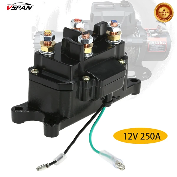 (1year Warranty)Universal 12V 250A Solenoid Relay Contactor Winch Rocker Switch Thumb 9500-17000lbs For ATV/UTV 4WD 4x4 Winches