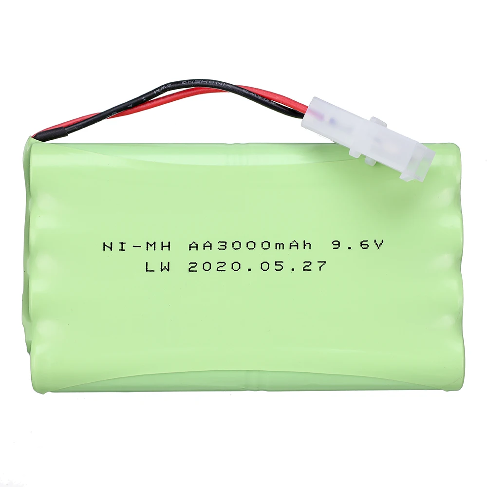 9.6V 3000Mah Nimh Batterij Voor Rc Speelgoed Auto Rc Vrachtwagens Rc Tanks Rc Trein Robot Boot Gun Upgrade aa 3000Mah 9.6V Oplaadbare Batterij