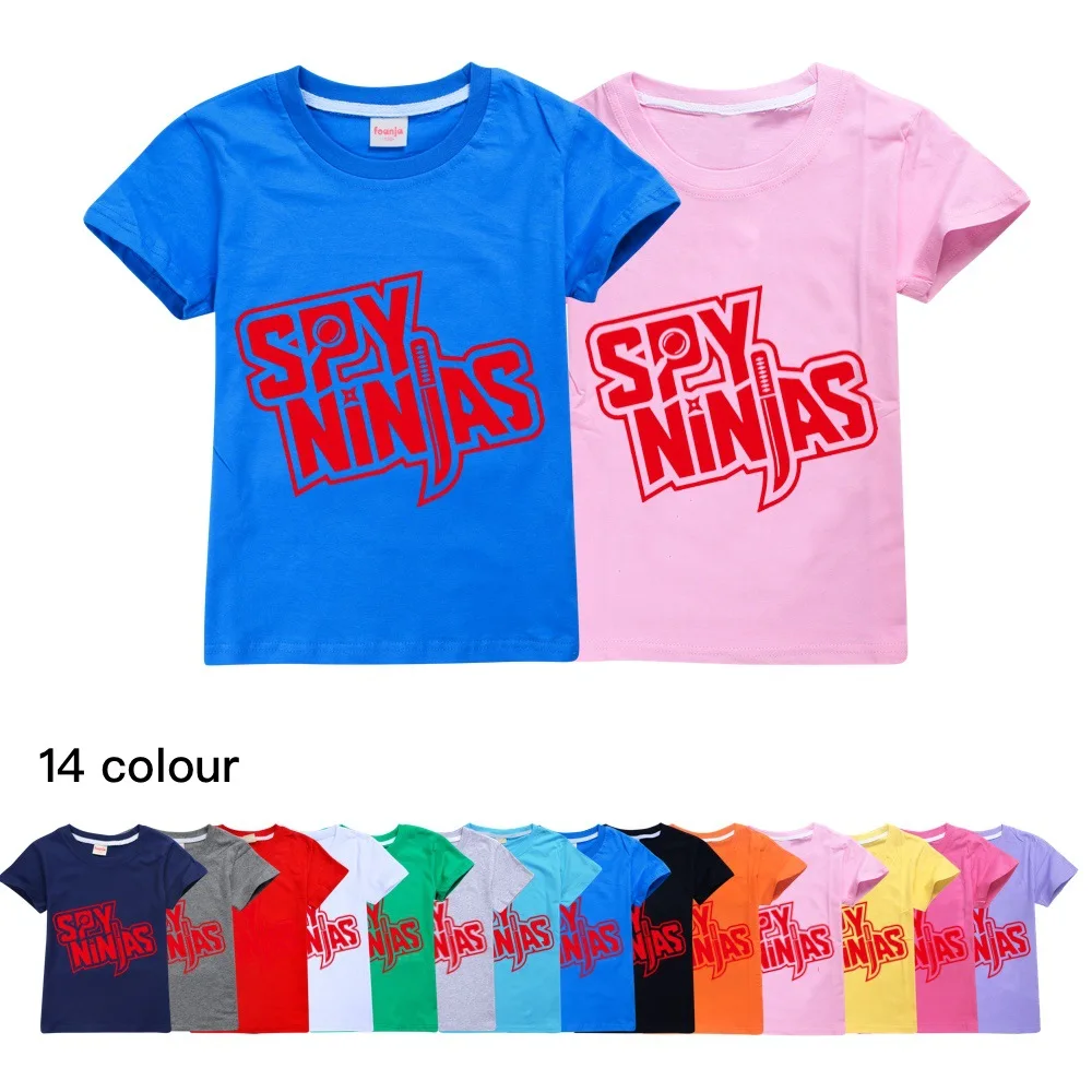 

2-16T Children required Boys T-Shirt Fashion SPY NINJA Graphic Kid Tops Shirts Summer Sleeve Cool Tee Clothes Girls Funny Tops