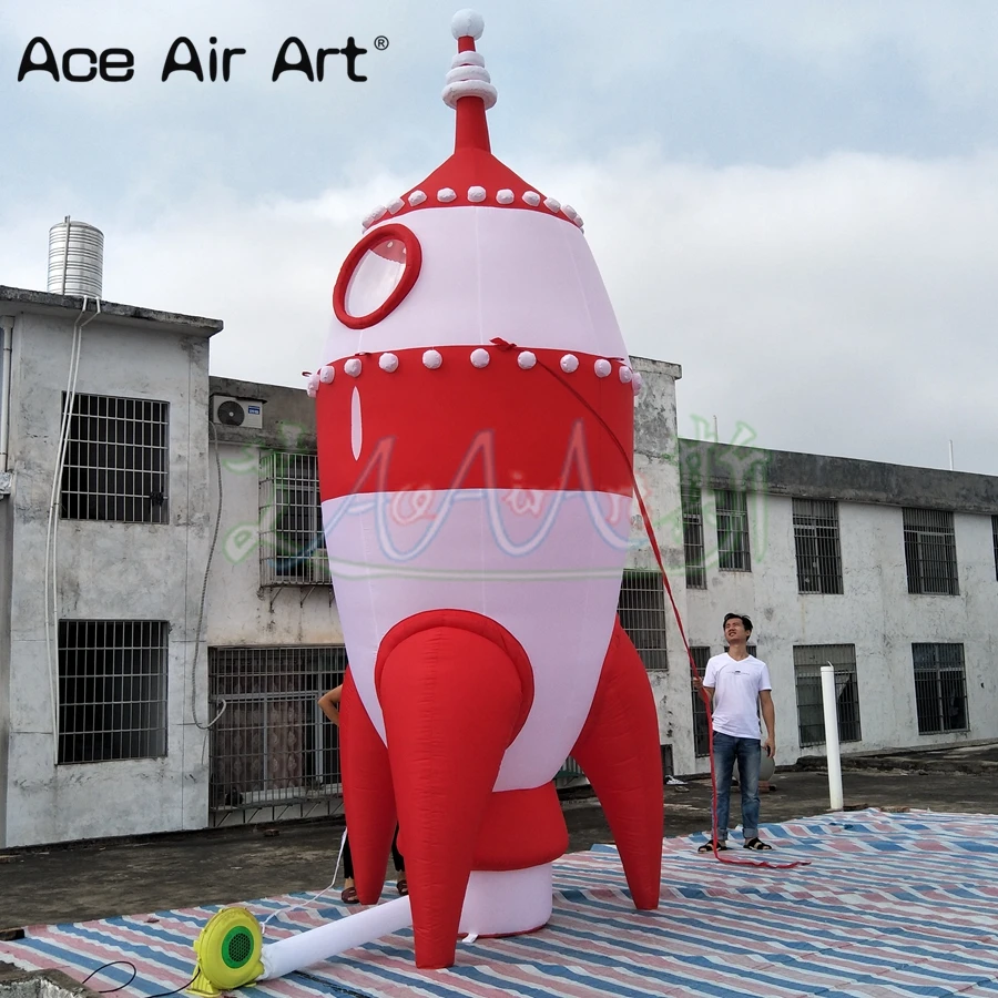 5m High Inflatable Fireworks Model Rocket with Window for Advertising and Promotion in Spain