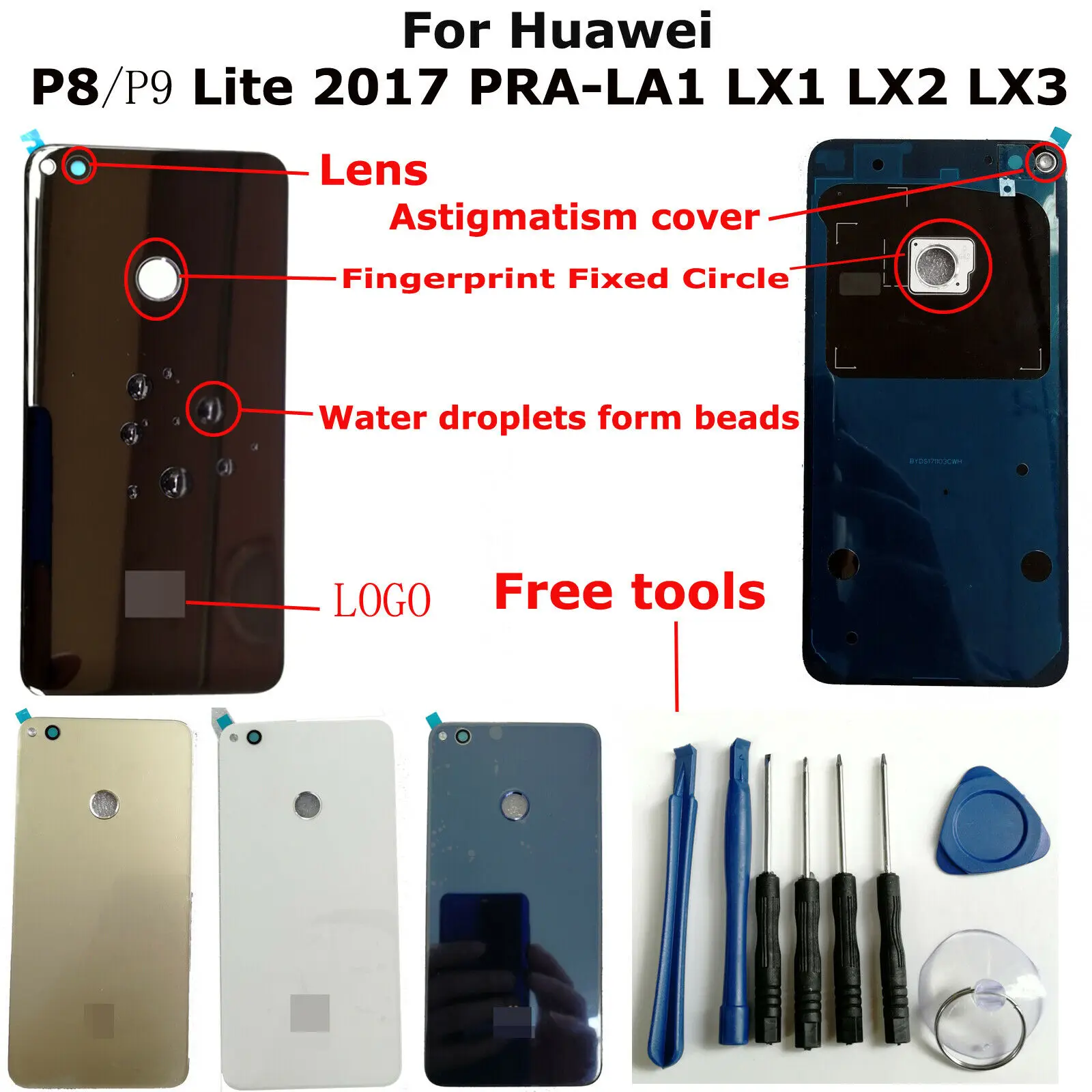 For Huawei P8 Lite 2017 PRA-LA1 PRA-LX1 PRA-LX2 PRA-LX3 Rear Back Battery Cover