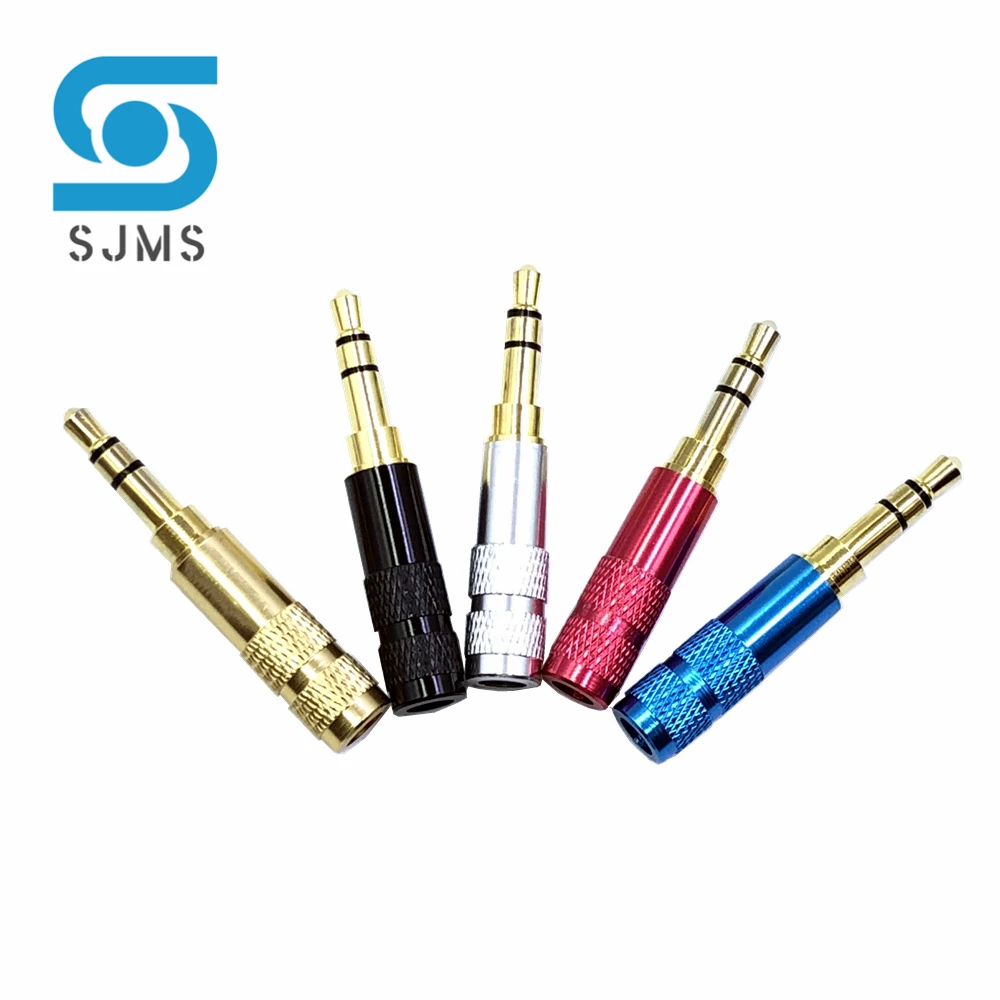 mini 3.5mm Headset Plug 3 Pole Jack with Clip 3.5 mm Repair Headphone Audio Plug Jack Adapter Connector for 4mm Cable Adapter