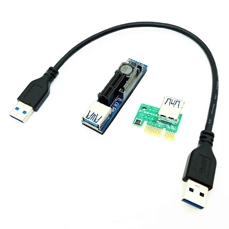 

PCI-E Riser PCI Express 1X Riser Extender Card Adapter 30cm USB3.0 Extension Cable PCIE X1 to X1 Slot Connector for Network Card