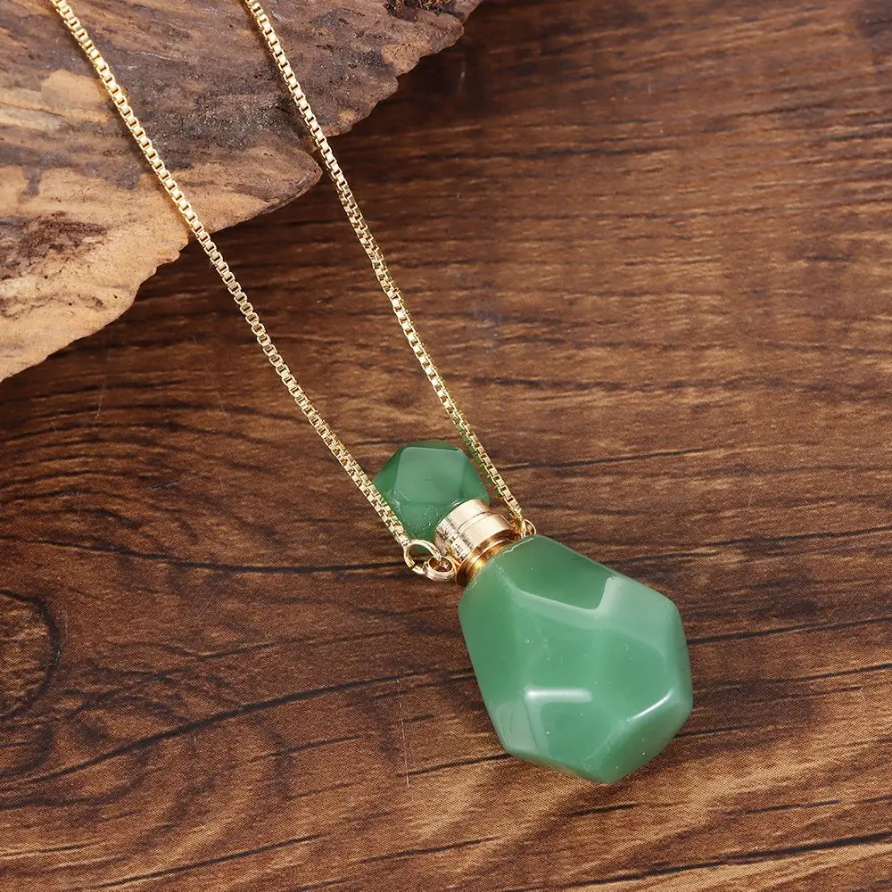 قلادة تعليق من الحجر الطبيعي للسيارة ، قلادة قطرة الماء ، قلادة زجاجة عطر ، قارورة موزع الزيت ، هدية مجوهرات للرجال والنساء