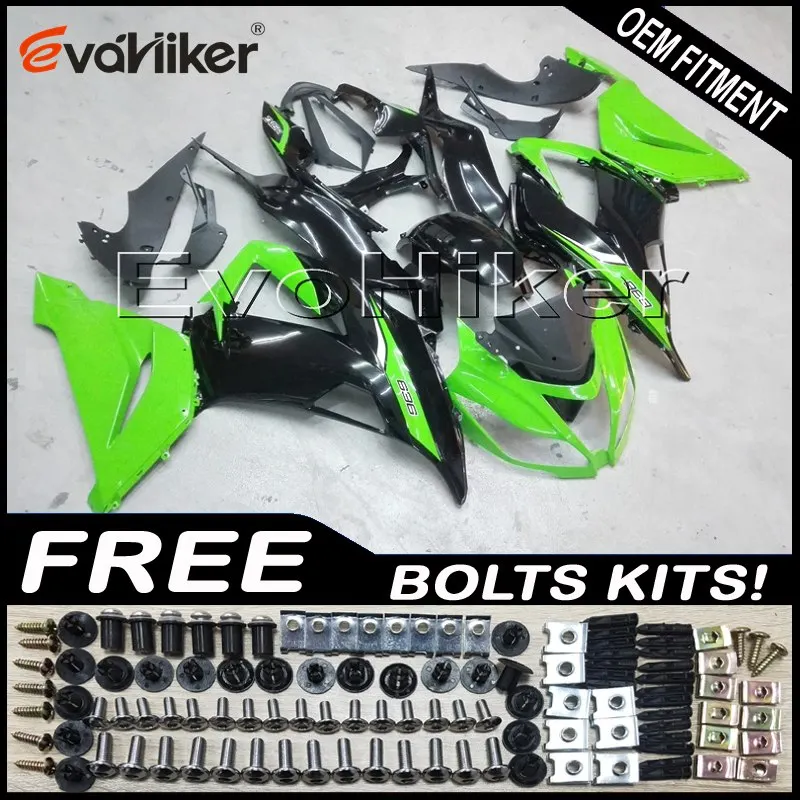 

motorcycle panels for ZX6R 2013 2014 2015 green white black ZX 6R 13 14 15 ABS plastic motor Fairings kit Injection mold