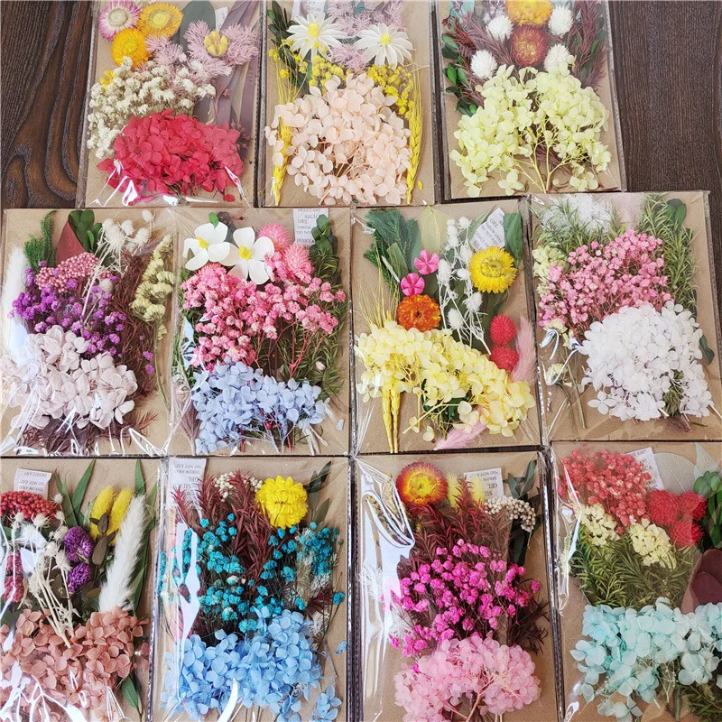 Pressed Flowers DIY Craft Accessories Real Dried Flower Plant For Aromatherapy Candle Epoxy Resin Pendant Necklace Jewelry Makin