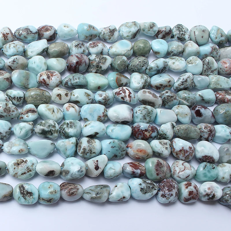 8-10mm Irregular Natural Genuine Larimar Bead For Jewelry Making DIY Bracelet Necklace Charm 15inches Natural Stone Loose Beads