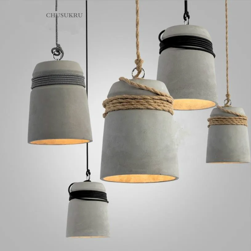 

Brunei industrial wind cement Pendant Lamp retro nostalgic creative personality cafe bar restaurant light single head lamp