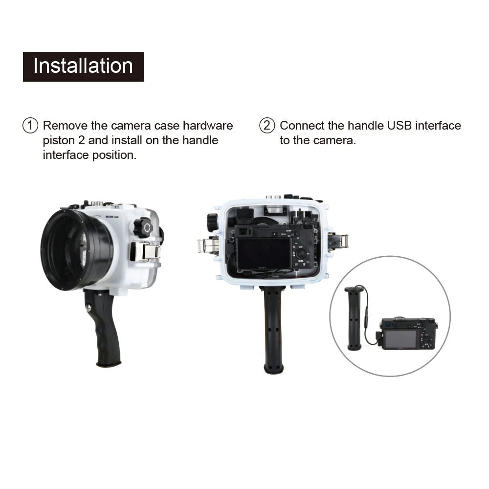 Seafrogs Electronic Handle Pistol Grip Camera Shutter Trigger for A7Pro A7IIPro A6600 A7III A7RIII A7SIII A7RIV A9 Housing