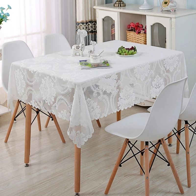 

Modern Nordic Quadrate Lace Tablecloth Round Tablemat Kitchen Dining Placemat Tea Coffee Doily Dish Pad Christmas Table cover