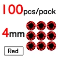 100 Piezas de Cuentas Rojas de 4 mm