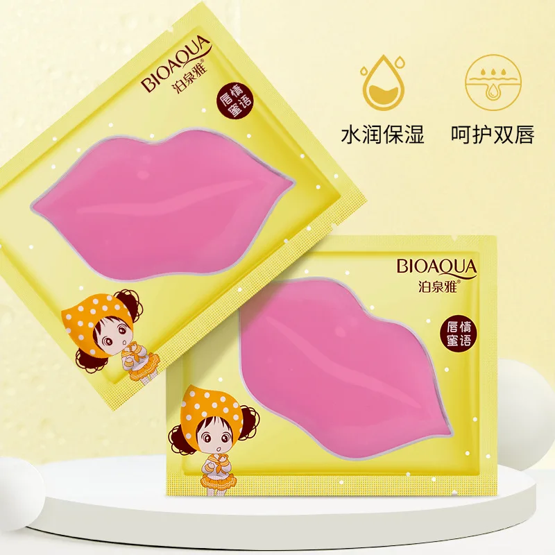 20pcs Beauty Super Lip Plumper Pink Crystal Collagen Lip Mask Patches Moisture Essence Wrinkle Ance Korean Cosmetics Skin Care