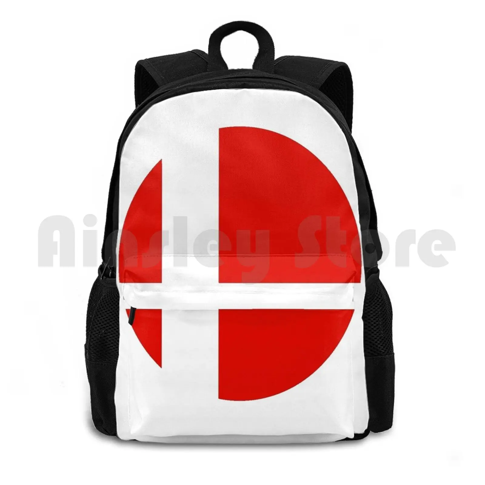 Super Smash Bros Red Logo Outdoor Hiking Backpack Riding Climbing Sports Bag Smash Bros Logo Smash Bros Personnages Smash Bros