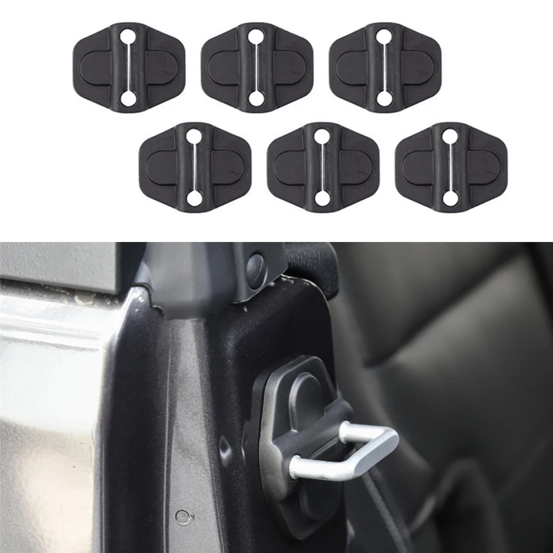 Door Locking Buckle Decoration Cover Trim for Jeep Wrangler JL 2018 2019 JT 2020 2021 2022 2/4-Door Car Accessory ABS Black