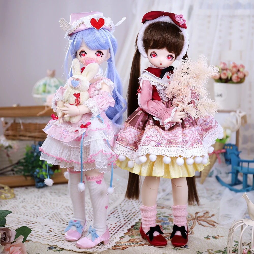 DreamFairy1st Generation1/4 BJD Anime Style 16 Inch Ball Jointed Doll Full Set Includes Clothes Shoes Kawaii Dolls for Girls MSD