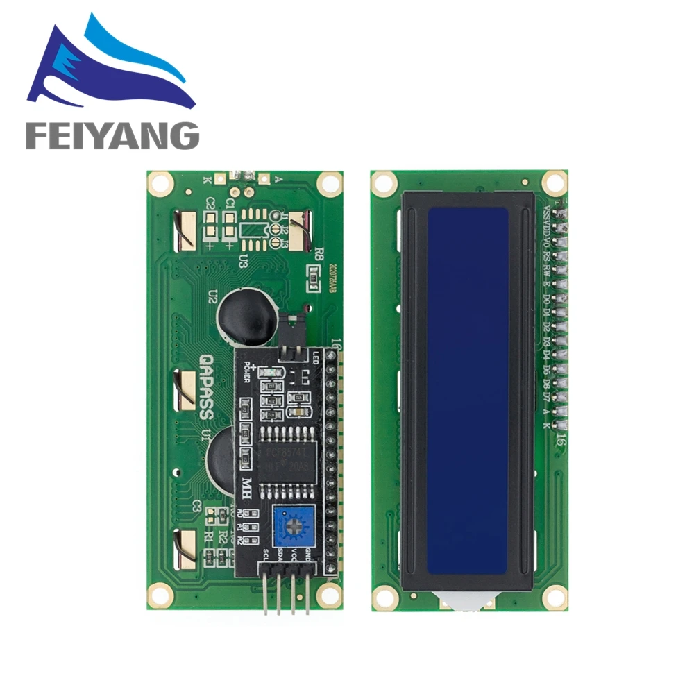 LCD1602 1602 LCD Module Blue / Yellow Green Screen 16x2 Character LCD Display PCF8574T PCF8574 IIC I2C Interface 5V for arduino