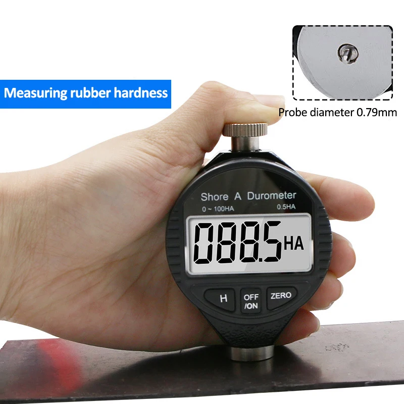 LCD Display 0-100HA Digital Durometer Shore A Hardness Tester Tire Plastic Rubber Test Tools