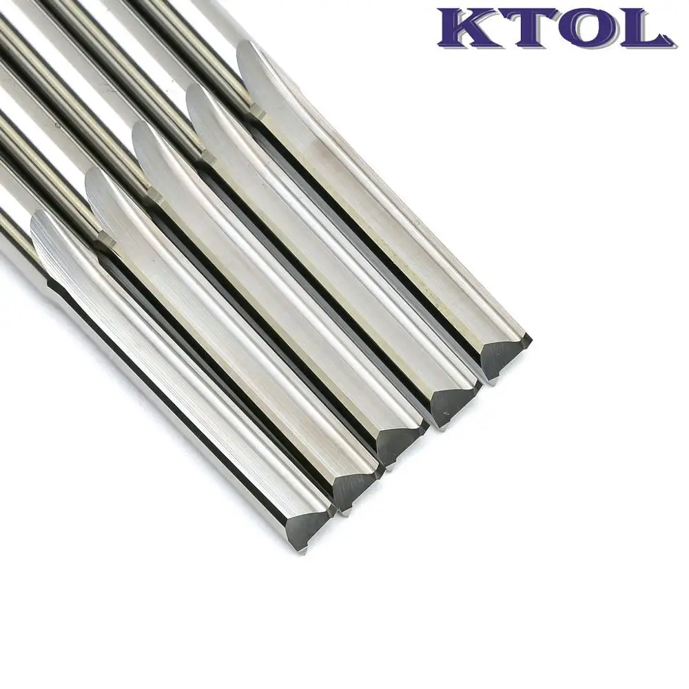 

6mm 2 Flute Straight Wood Milling Cutter CNC Engraving Tool Tungsten Carbide Slot Cutting Router Bit 5pc Plywood MDF Endmill Set