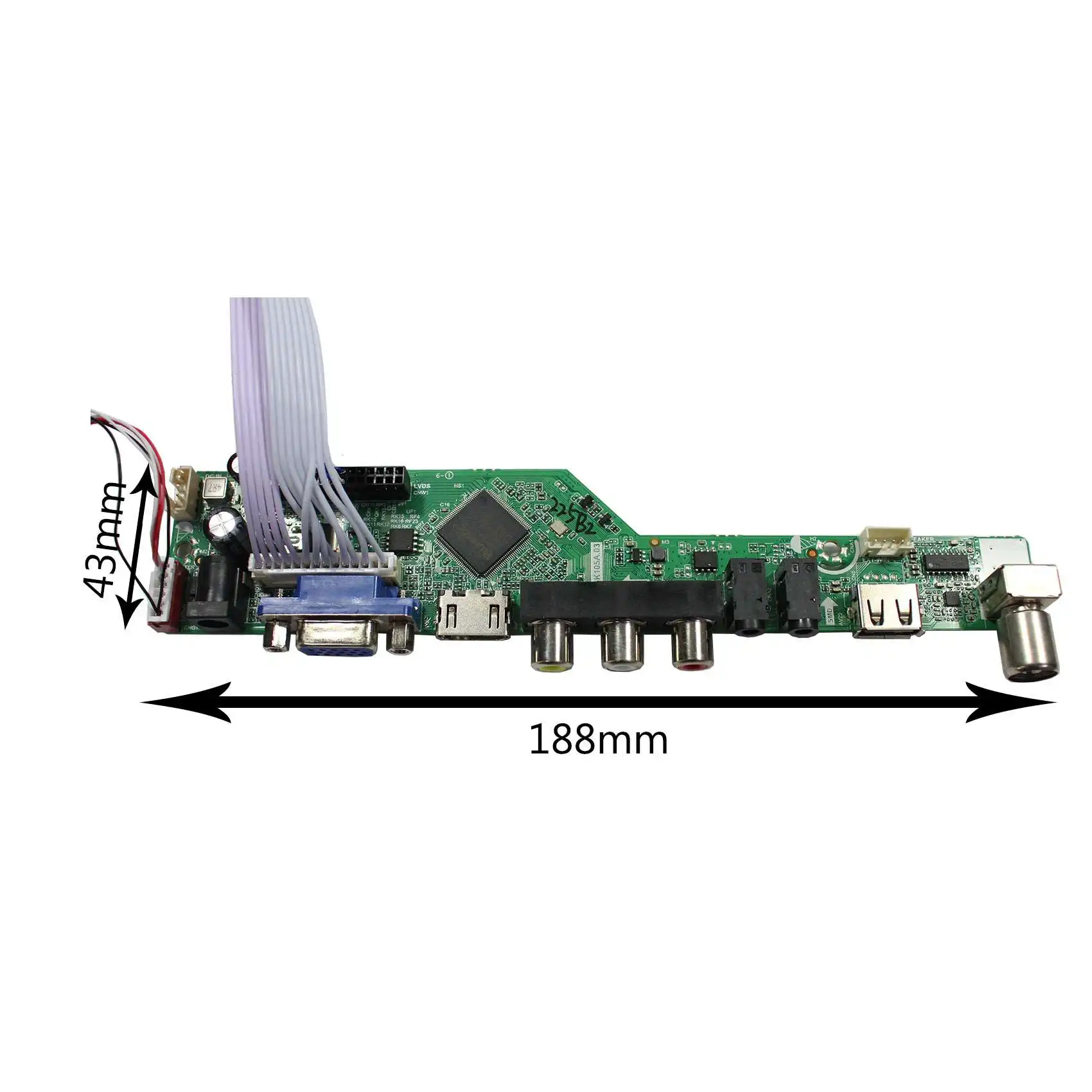 HD-MI trabalho da placa do lcd do vga av usb rf para o trabalho compatível da tela do lcd da relação de lvds com 12.1 polegada 1024x768 HT121X02-001