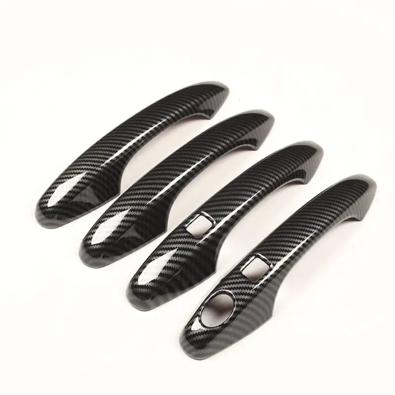 For GWM ORA Good Cat 2021 ABS Carbon Fiber Black/Chrome Door Handle Protective Cover Decorative Strip Accessories Car Styling