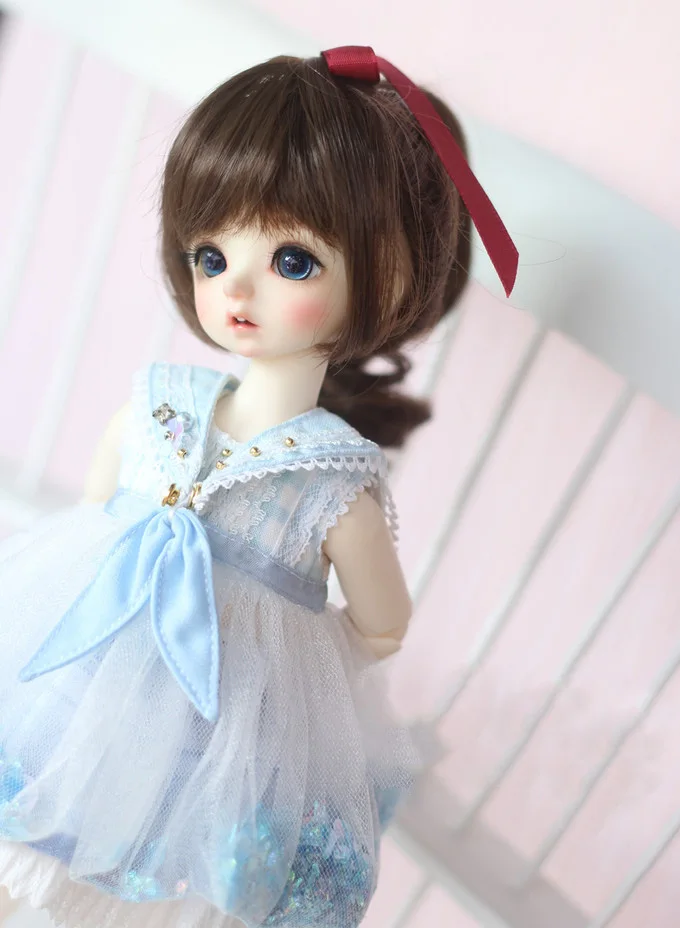 

BJD doll wig is suitable for 1-3 1-4 1-6 size super soft silk single ponytail long curly hair wavy curly braids Doll accessories