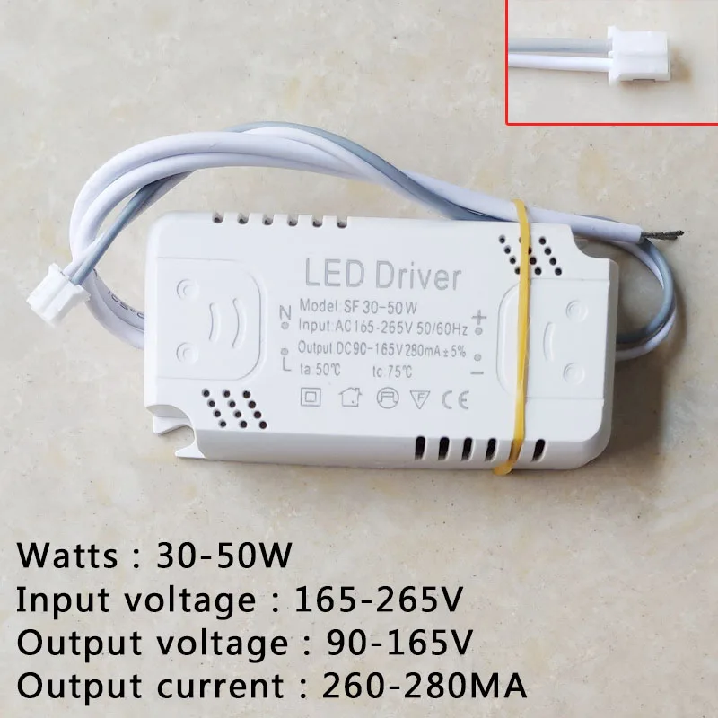 Adaptateur de pilote LED pour éclairage LED AC165-265V non isolant pour remplacement de plafonnier LED 8-24W 30-50W 60-80W