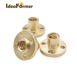 1pc parti della stampante 3D dado a vite in rame T8 passo 2mm piombo 2/4/8mm vite in ottone guida motore passo-passo vite flangia dado in ottone