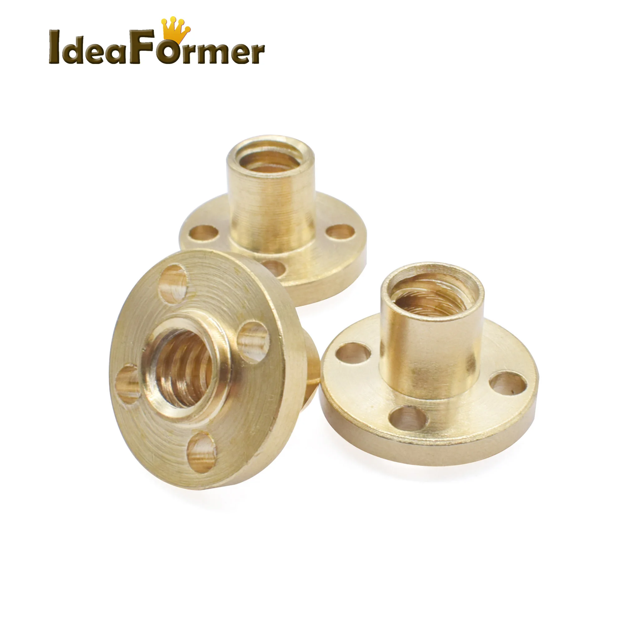 1pc 3D printer Parts Copper Screw Nut T8 Pitch 2mm Lead 2/4/8mm Brass Screw Stepper Motor Rail Screw Flange Brass Screw Nut