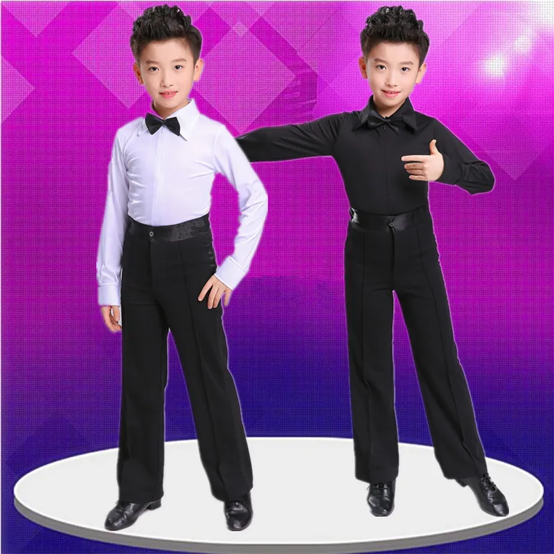 Boys' long sleeve Latin dance clothing spring and summer children's dance clothes ballroom dance dresses