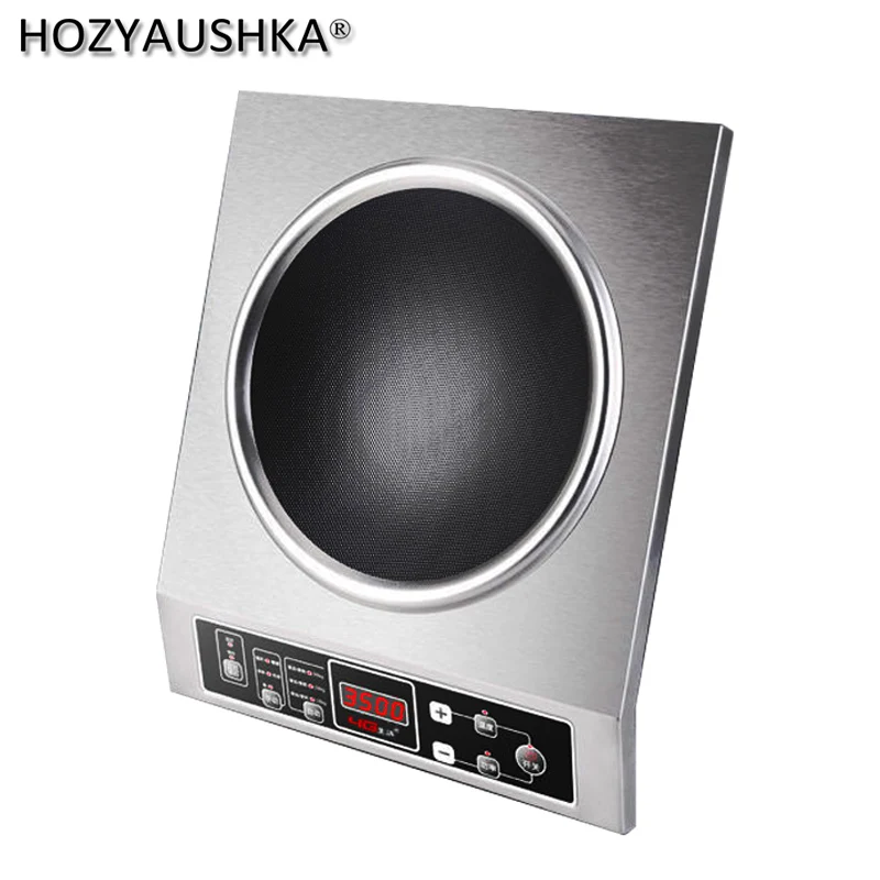 Промышленная индукционная плита 3500 Вт, высокомощная индукционная плита из нержавеющей стали, вогнутая индукционная плита для отеля, ресторана, Hous