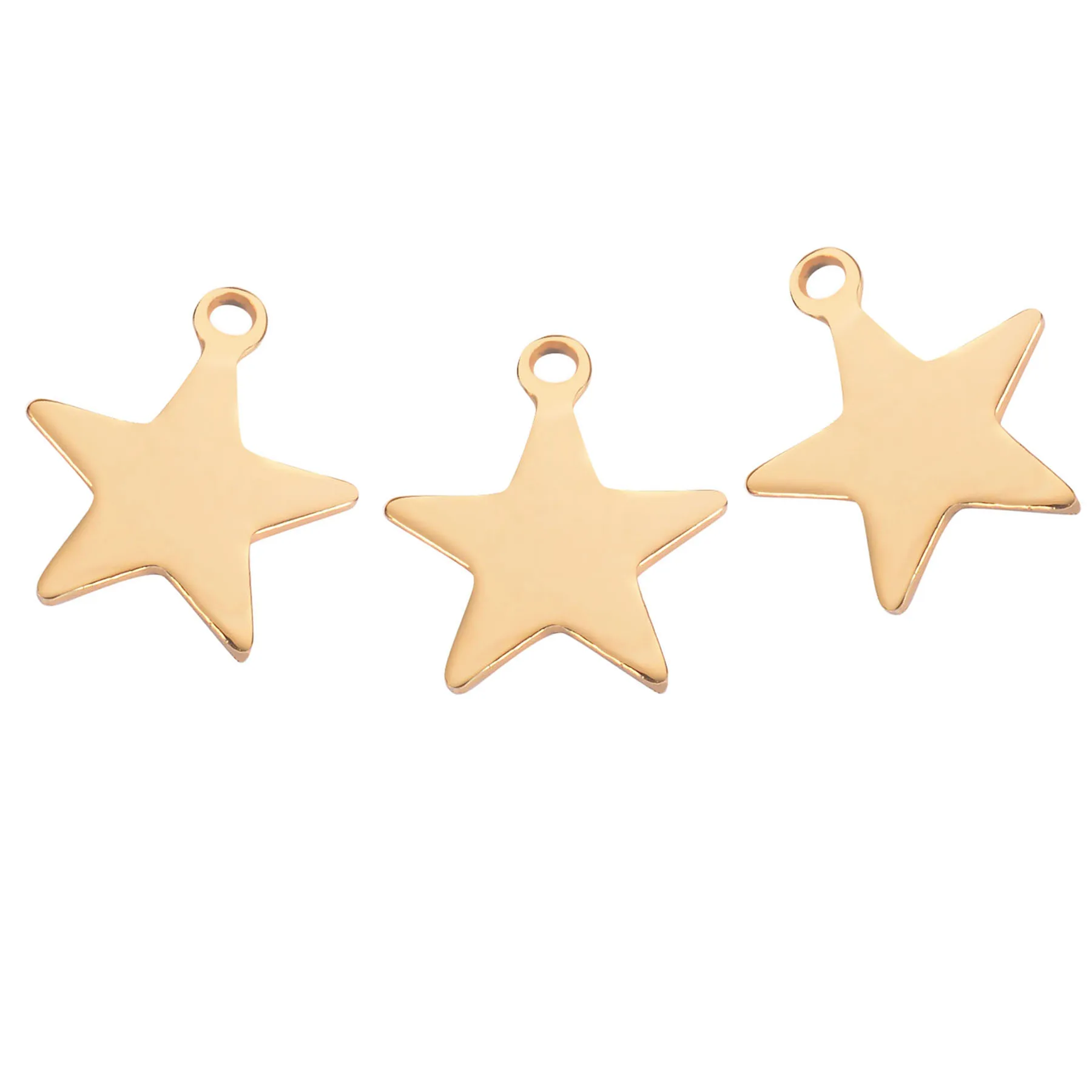 50 teile/los Edelstahl Silber/Gold Ton Tiny Star Charms Für Anhänger Armband Schmuck Machen Zubehör 13x14mm Dropshiping – Detail 4
