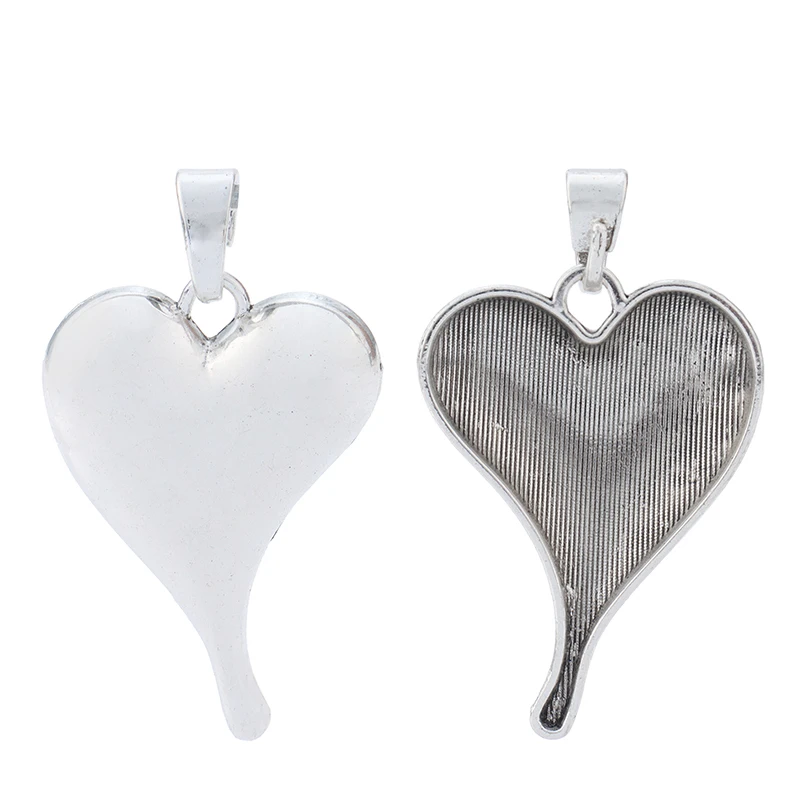 2pcs Large Bohemian Simple Heart Charms Pendants for Necklace Jewelry Making Findings 70x42mm