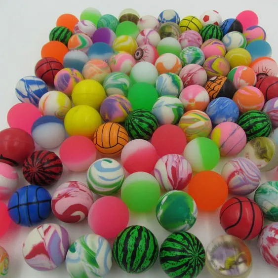 10/20/40pcs/lot Funny Toy Balls 25mm Mixed Bouncy Ball Jumping Solid Floating Bouncing Child Elastic Rubber Ball Of Bouncy Toy