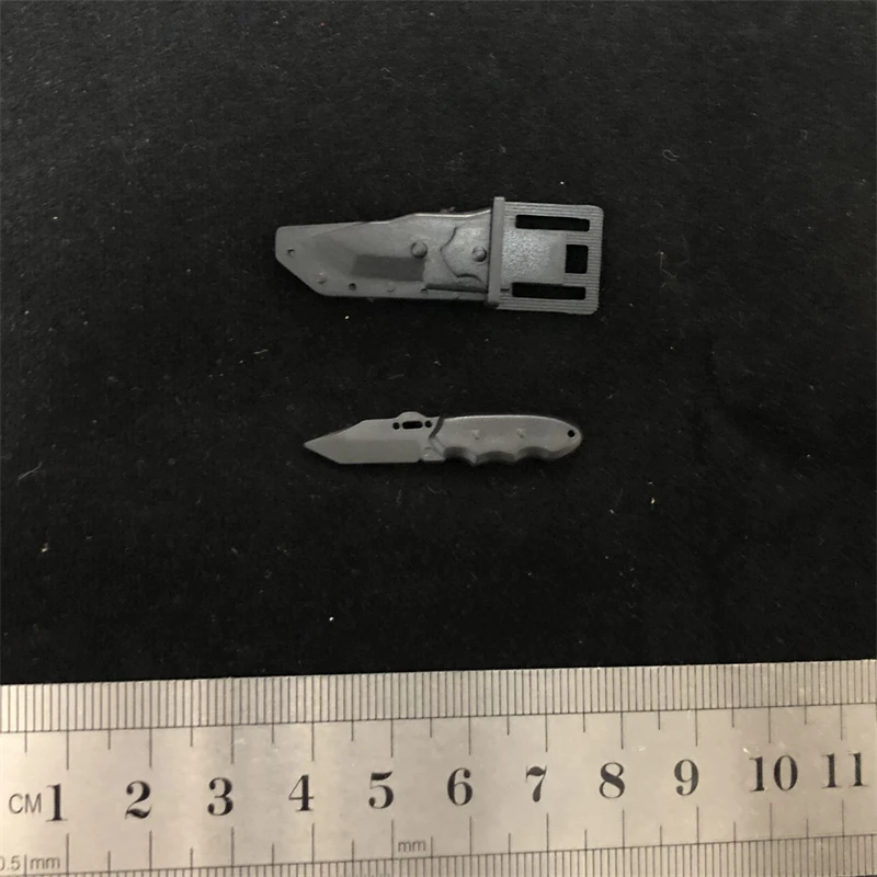 1/6 Scale Plastic Tactical Knife and Scabbard Model Black Classic Tactical Dagger Accessories Model for 12 Inch Action Figure