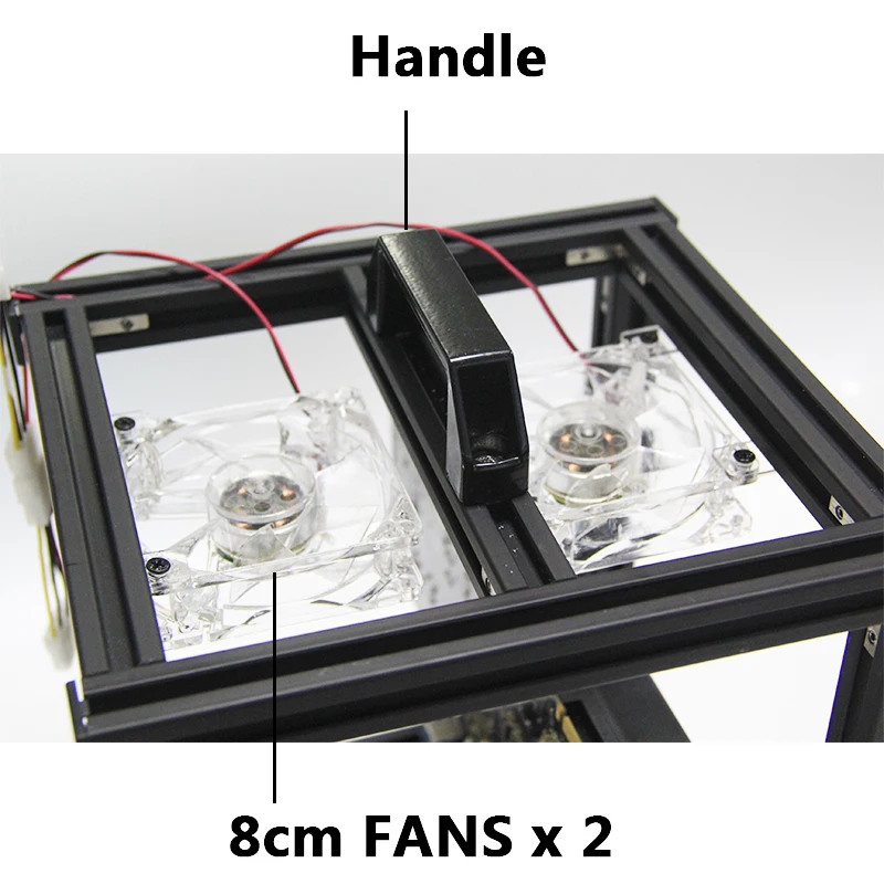 Portable external graphics card power supply holder GPU base supports 2GPU DIY cooling rack